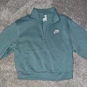 Nike Kids Teal Quarter-Zip Sweatshirt